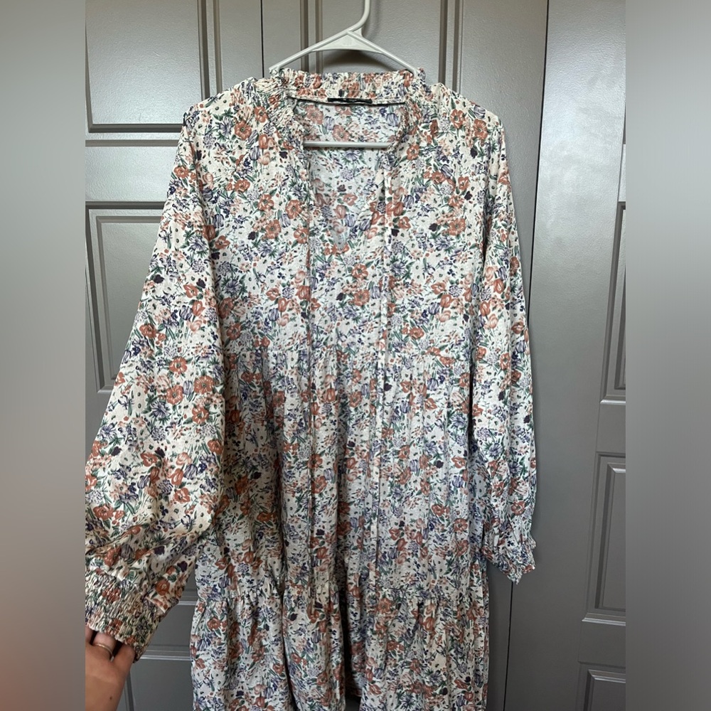 SHEIN Floral V Neck Dress